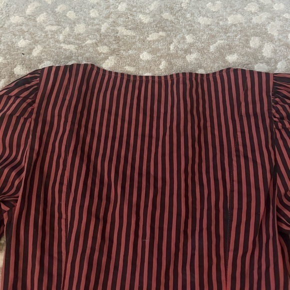 Free People Caroline Red & Black‎ Stripe Long Sleeve Top - Picture 11 of 11